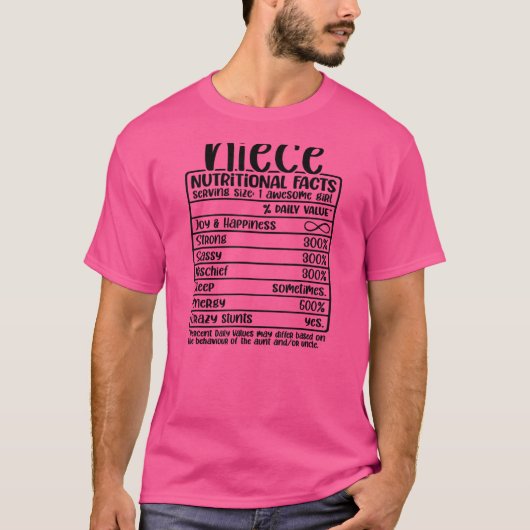 姪の栄養事実家族の懇親会おもしろい Tシャツ (正面)