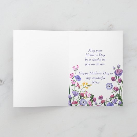 姪の母の日のカラフルな庭の花 シーズンカード (内部)