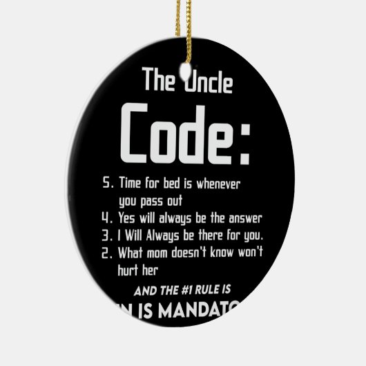 姪の甥の叔父5つのカッコいい物 セラミックオーナメント (右)