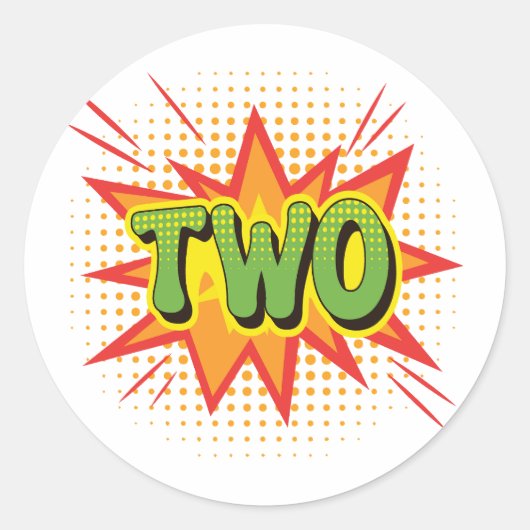 姪の甥2ndバースデーパーティー好意漫画テーマ ラウンドシール (正面)