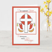 姪の確認おめでとうクロス火災、赤 カード (黄色い花)