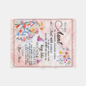 姪の蝶の贈り物 フリースブランケット (正面(横))