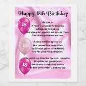 姪の詩ワインボトルラベル18誕生日 ワインラベル (シングルラベル)