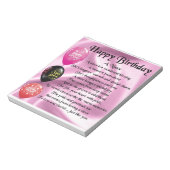 姪の詩 – ハッピーバースデー ノートパッド (回転)