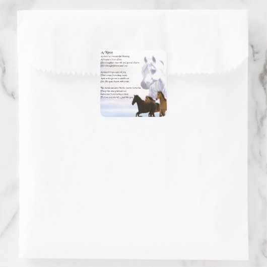 姪の詩-馬 スクエアシール (バッグ)