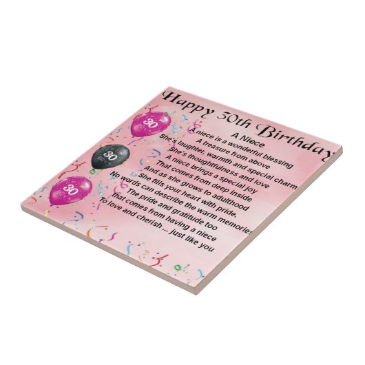 姪の詩–30歳の誕生日 タイル (側面)