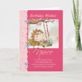 姪の誕生日が妖精のグリーティングカードを願う カード (正面)
