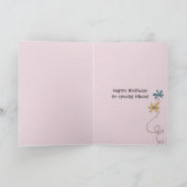 姪の誕生日とグリッター花束 カード (内部)