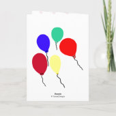 姪の誕生日パーティーハットフラワーバルーン カード (裏面)