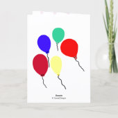 姪の誕生日パーティーハットフラワーバルーン カード (裏面)