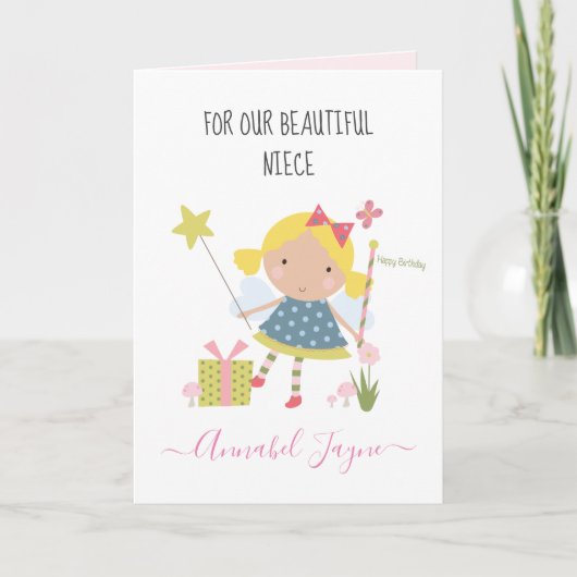 姪の誕生日フェアリーの女のお洒落子 カード (正面)