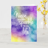 姪の誕生日、あなたは輝きを追加し、カラフル《写真》ぼけ味 カード (黄色い花)