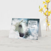 姪の誕生日、アラビアの精神の馬 カード (黄色い花)