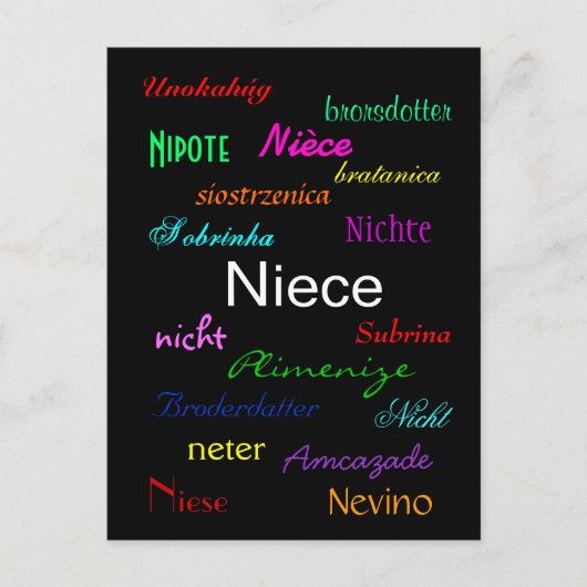 「姪の誕生日I」カスタマイズ可能 ポストカード (正面)