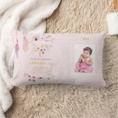 姪の誕生日PHOTOとPOSAL Gift ランバークッション (ブランケット)
