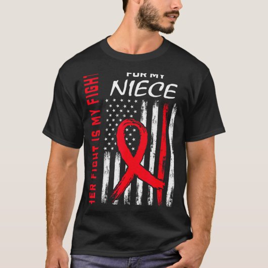 姪の闘病を私も闘う ハートディジーズ啓発 Tシャツ (正面)