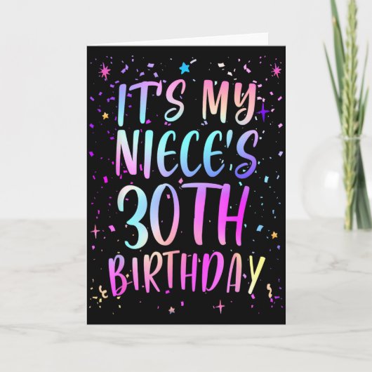 姪の30歳の誕生日 おめでとうカラフル カード (正面)