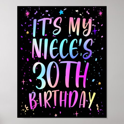 姪の30歳の誕生日 おめでとう カラフル ポスター (正面)