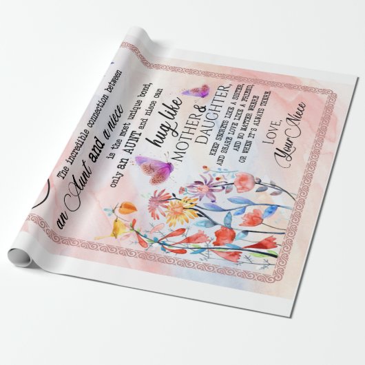 姪へのプレゼント | 姪から愛する叔母への手紙 ラッピングペーパー (アンロールド)