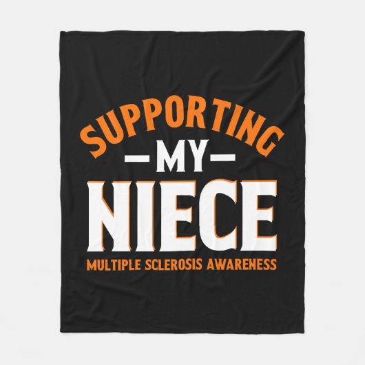 姪を支える多発性硬化症認識度 フリースブランケット (正面)