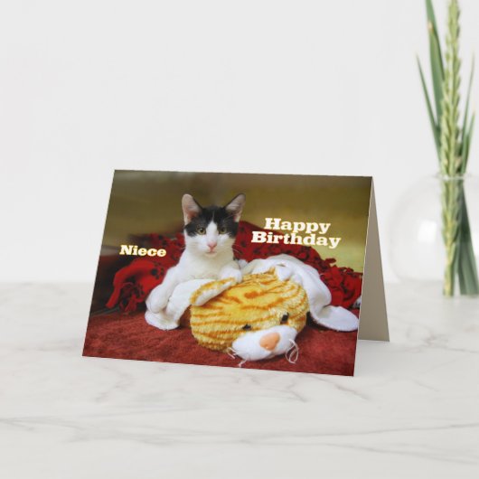 姪ハッピーバースデーキッテンと虎 カード (正面)