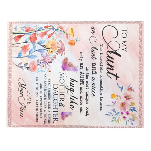 姪パーソナライズされたから叔母に ノートパッド (正面)