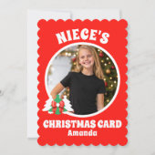 姪パーソナライズされたの写真クリスマス シーズンカード (正面)