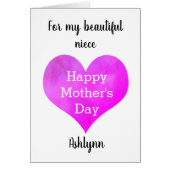 姪パーソナライズされた母の日用カード (正面)
