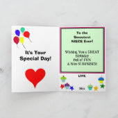 姪誕生日ピンクカップケーキ名 カード (内部)