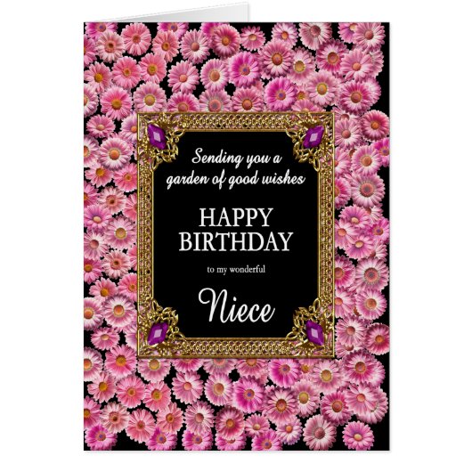 姪誕生日ピンクデイジー (正面)