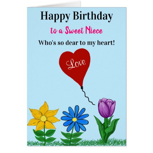 姪誕生日ラブフローラハートバルーン (正面)