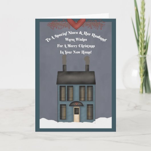 姪 & 夫、新しい家での初めてのクリスマス シーズンカード (正面)