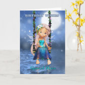 姪、花の振動のハッピーバースデーのかわいい妖精 カード (黄色い花)