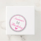 姫っぽいピンクとシルバーのラメ 1歳の誕生日 フェイバータグ (インサイチュ)