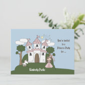 姫とユニコーン - フォト バースデー パーティー 招待状 (スタンド正面)