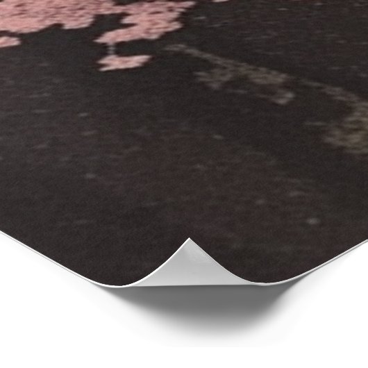 姫路城とさくらんぼの花日本の咲き ポスター (角)