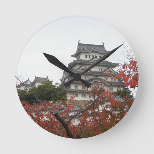 姫路城を旅する ラウンド壁時計 (正面)