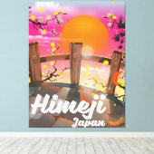 姫路日本の花のポスター。 キャンバスプリント (インサイチュ (ウッドフロア))