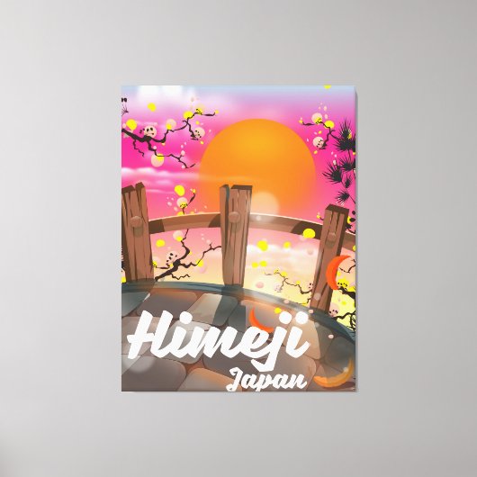 姫路日本の花のポスター。 キャンバスプリント (正面)