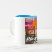 姫路日本の花のポスター。 ツートーンマグカップ (正面左)