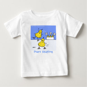 姿おもしろいスケーターカイト漫画のピアーズスケートで滑る ベビーTシャツ