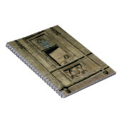 姿が付いている入口の正面の模造の窓 ノートブック (右側)