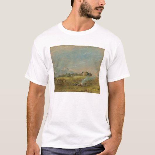 姿が付いているHampsteadのヒースの眺めは、boを円形にします Tシャツ (正面)