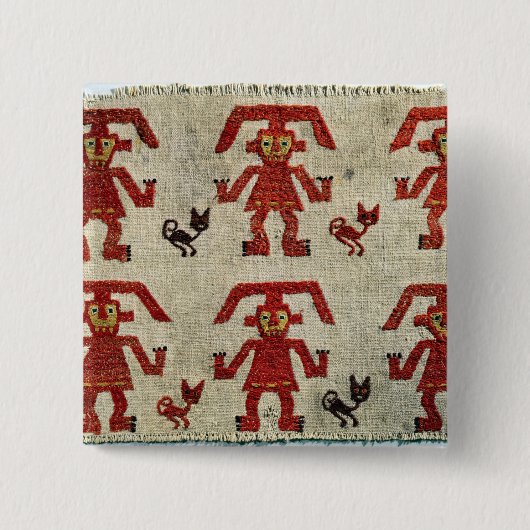 姿が付いているLambayequeの生地のサンプル 缶バッジ (正面)