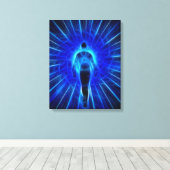 姿が光から現れる キャンバスプリント (インサイチュ (ウッドフロア))