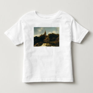 姿との樹木が茂った景色は教会に近づきます トドラーTシャツ