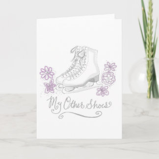 姿のアイススケートの誕生日の挨拶状 カード