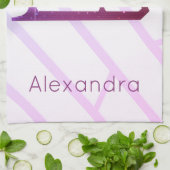 姿のスケートのブレードタオルはピンクの紫の縁に生きている キッチンタオル (折り畳み)