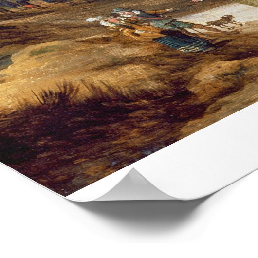 姿は村と城のビーと風景の中で ポスター (角)