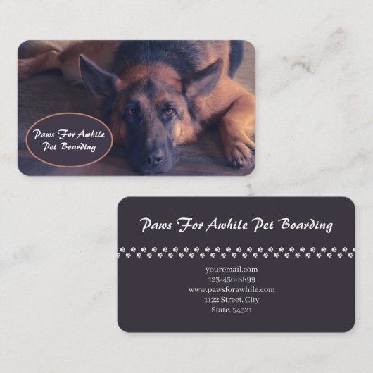 姿を現す美しいドイツの羊飼い 名刺 (正面/裏面)